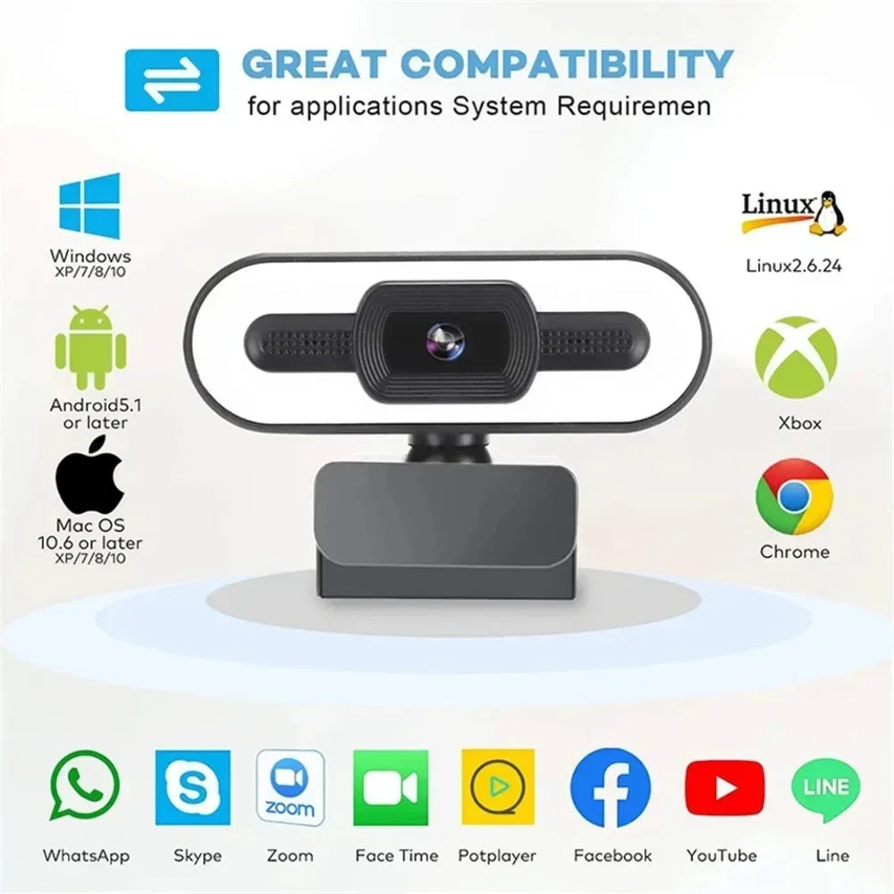4K Auto-Focus Webcam with Built-in Microphone