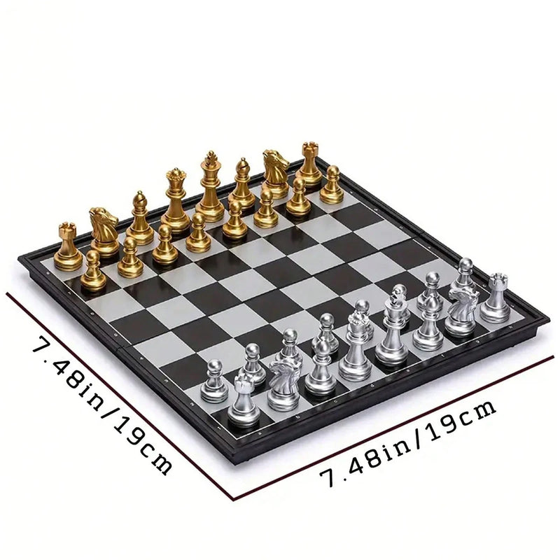 Luxury Magnetic Chess Set with Folding Board