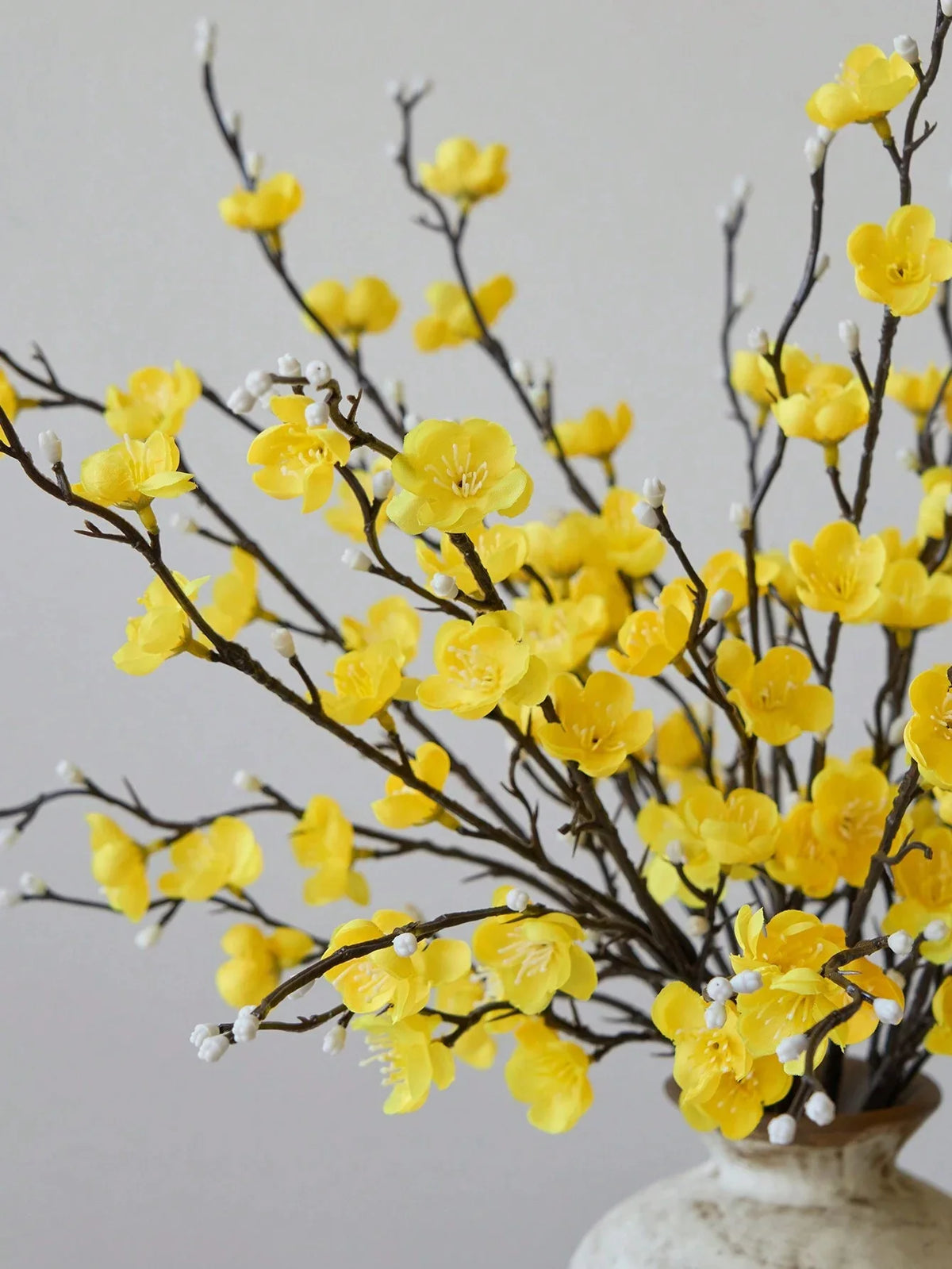 Artificial White Plum Blossom Branch for Chinese Home Décor