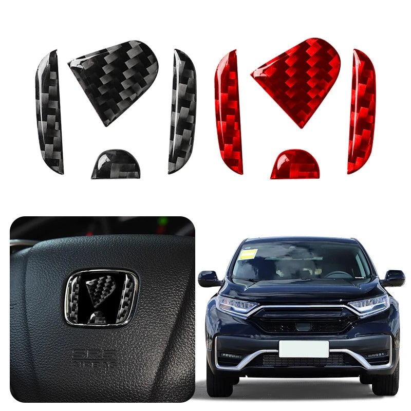 Carbon Fiber Steering Wheel Emblem Decals for Honda Models 2015-2022