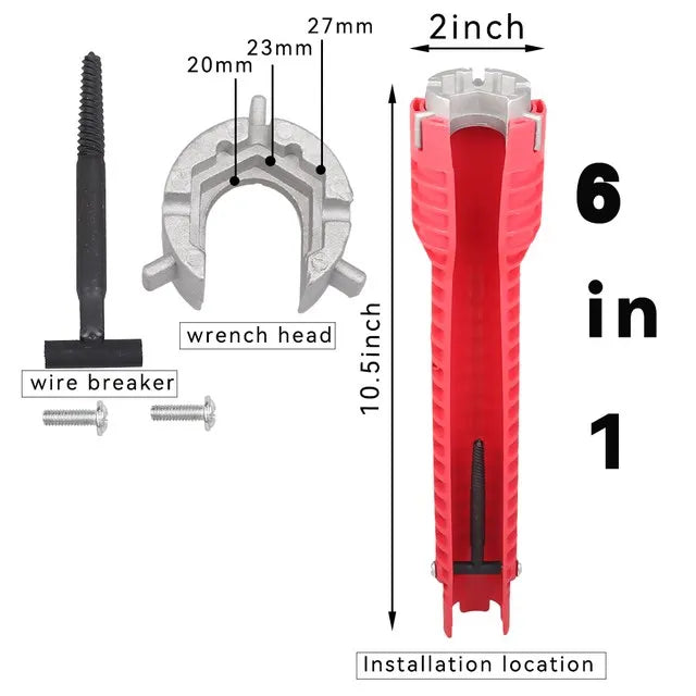 8-in-1 Multi-Function Plumbing Wrench Set for Faucets and Sinks