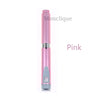 A pink Monclique reusable metal injection pen with a silver tip.