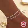 Dainty CZ Anklet with Layered Chain Design