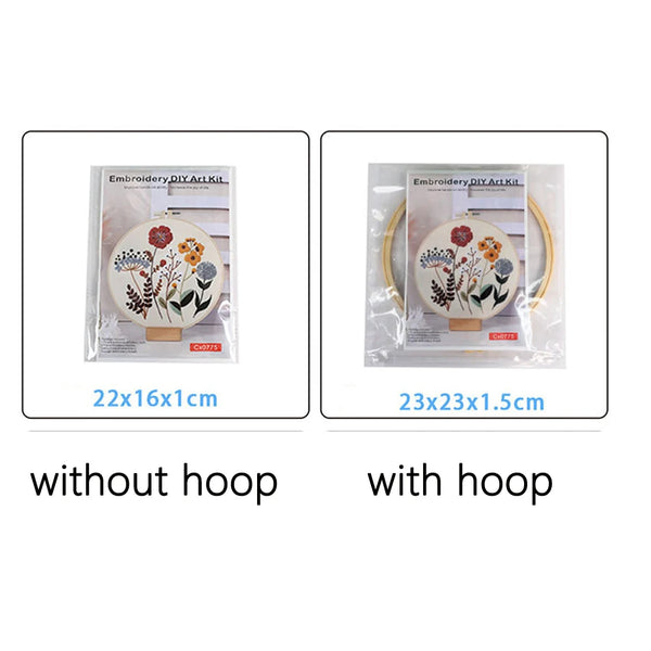 Beginner Embroidery Kit with Stamped Patterns and Tools