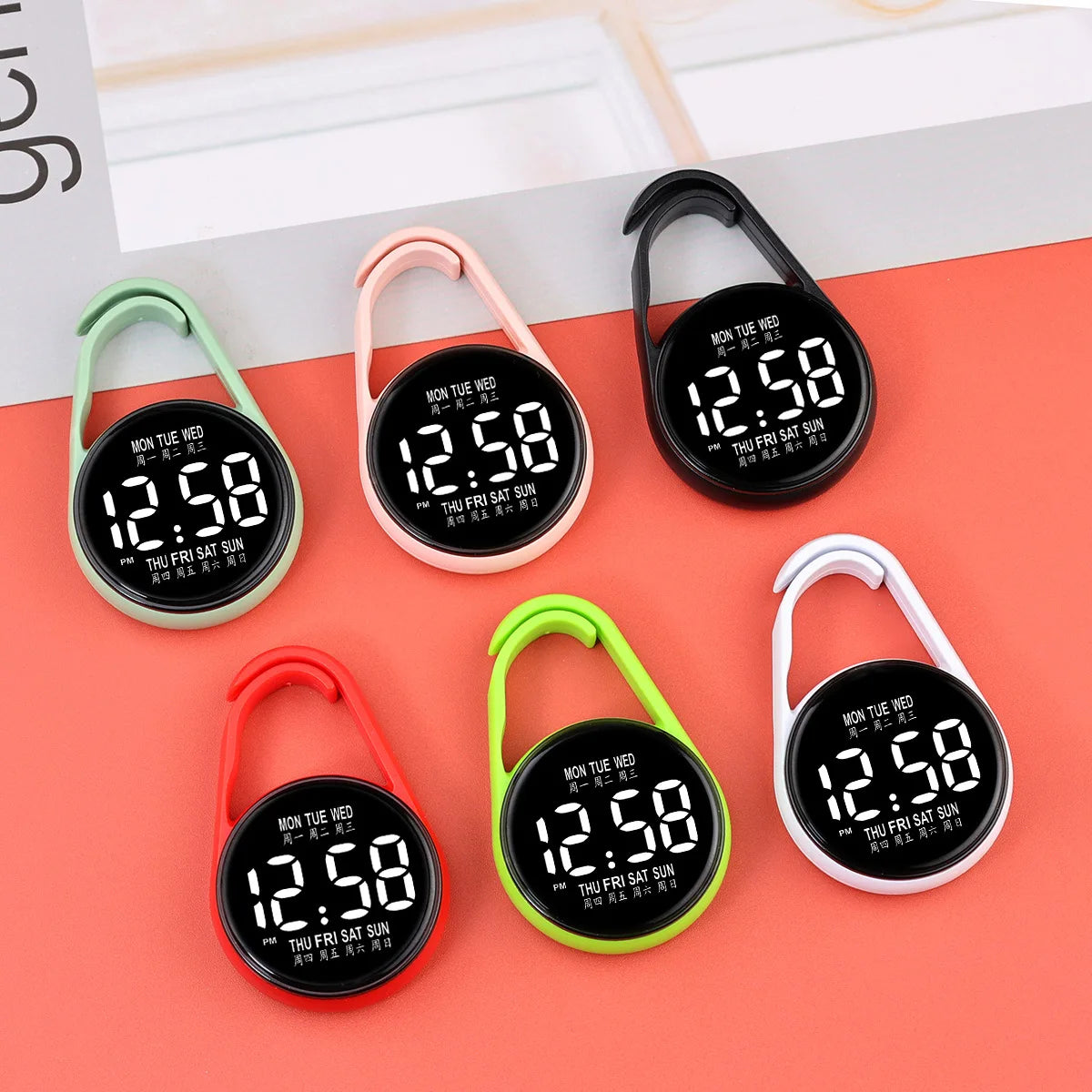 LED Hanging Digital Pocket Watch with Night Light