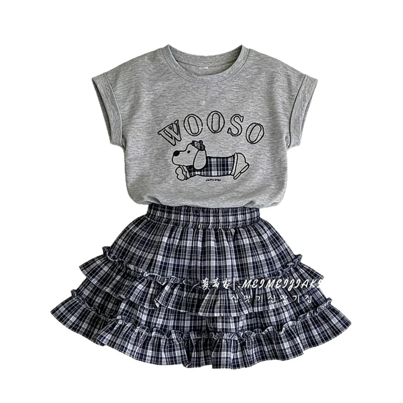 Kids' Summer T-Shirt and Ruffle Skirt Set