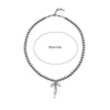 Graceful Bowknot Choker with Gray Pearl Pendant