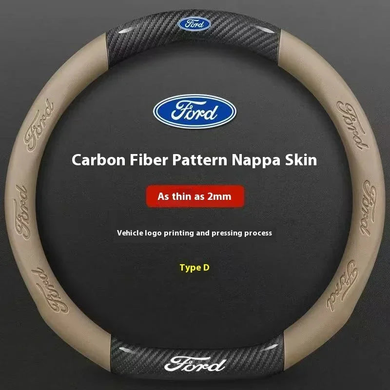 Carbon Fiber Steering Wheel Cover for Ford Models
