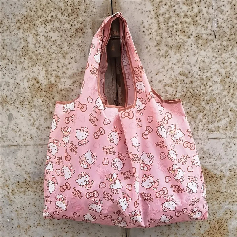 Foldable Eco-Friendly Shopping Bag with Cartoon Print