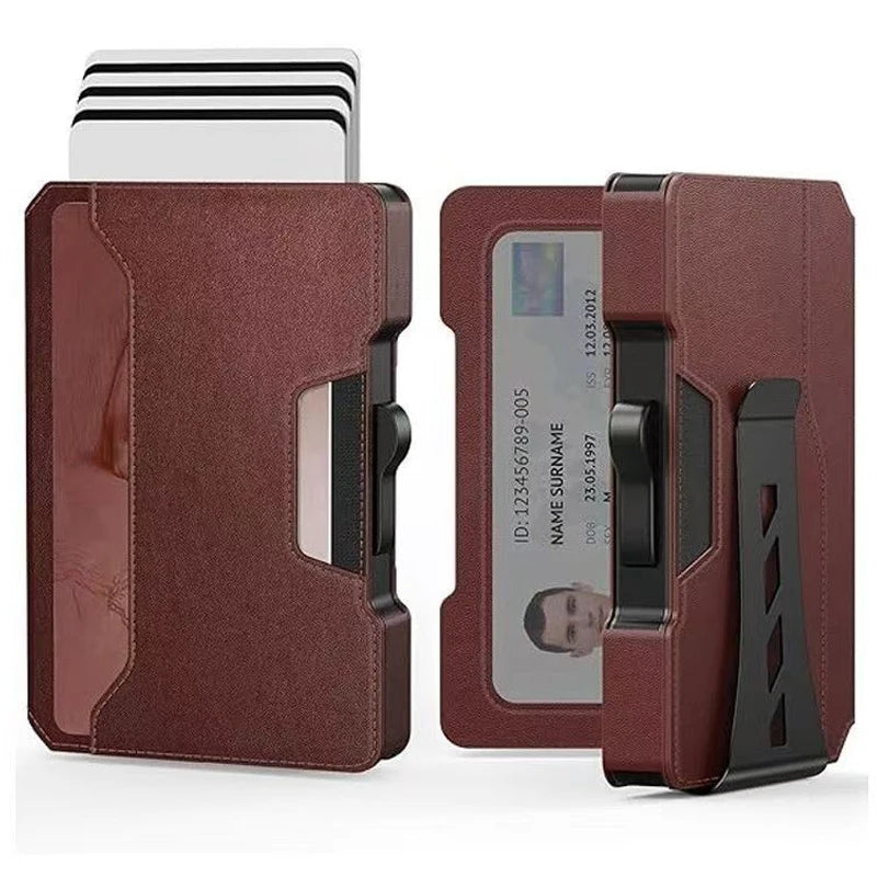 Slim Aluminum Wallet with Money Clip and RFID Blocking