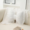 Decorative Bow Cushion with Lace Trim