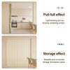 Two images showing the pull full effect and storage effect of an anti-mildew door curtain.