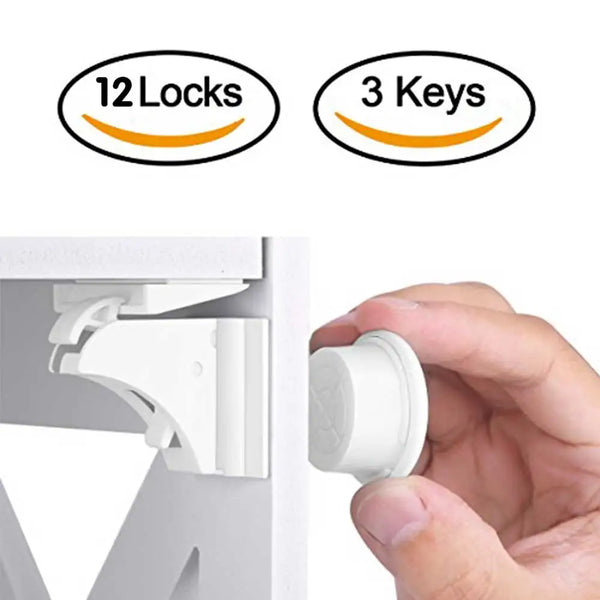 Magnetic Child Safety Cabinet Lock with Key