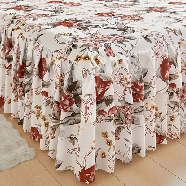 Floral Ruffle Bed Skirt & Pillowcase Set