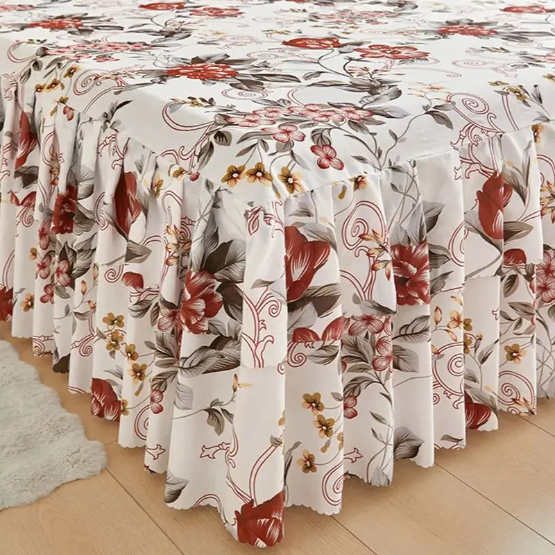 Floral Ruffle Bed Skirt & Pillowcase Set