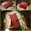 Vintage Leather Long Bifold Wallet with Snap Closure