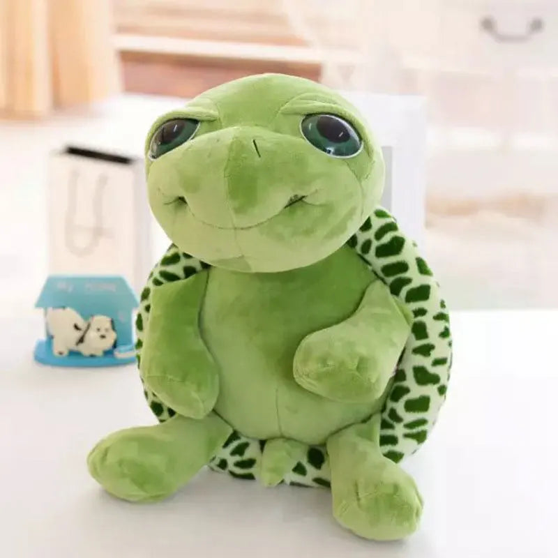 Adorable Big-Eye Green Turtle Plush Toy – Soft 20cm