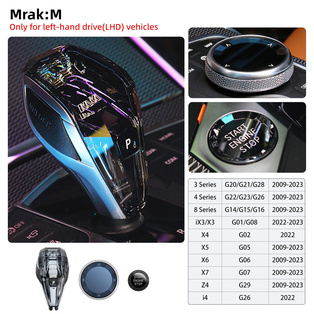 Crystal Gear Shift Knob Set for Select BMW Models