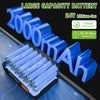 A large capacity 24V Lithium-ion battery pack for a cordless electric lawn mower and string trimmer.