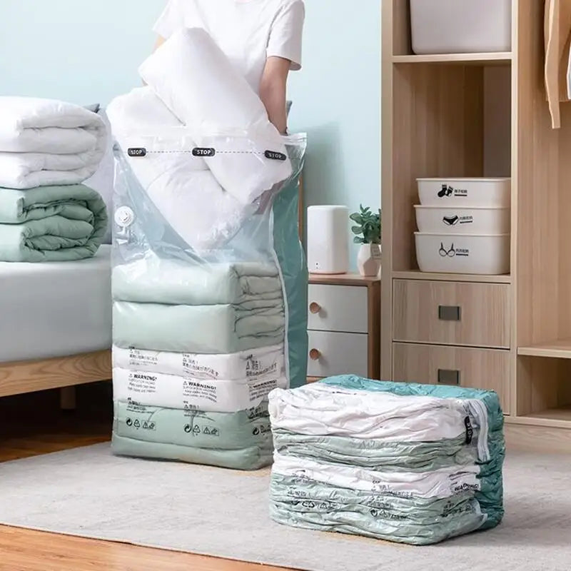 No-Pump Vacuum Storage Bags for Clothes and Bedding