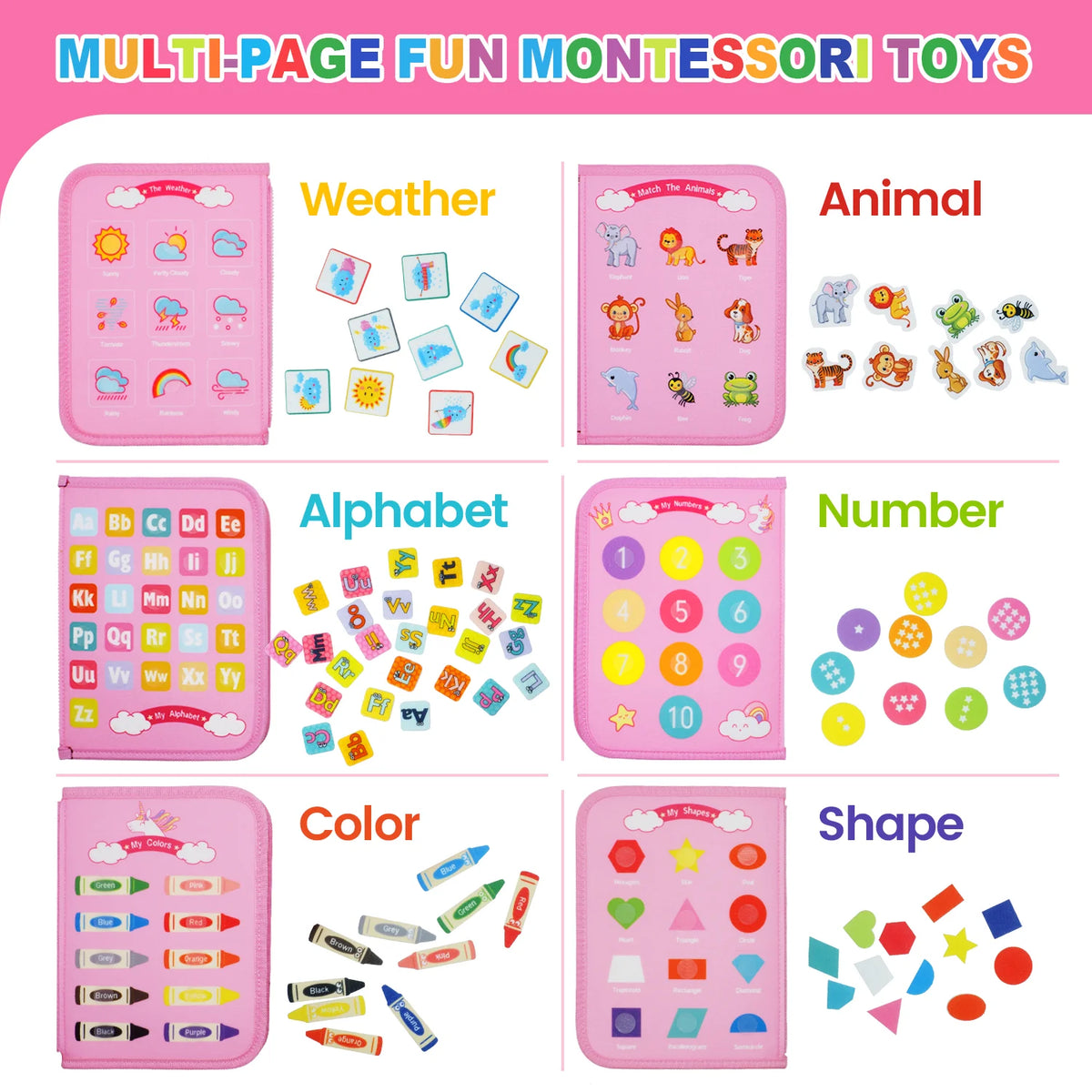 Montessori Busy Board – Dinosaur-Themed Sensory Learning Toy for Toddlers
