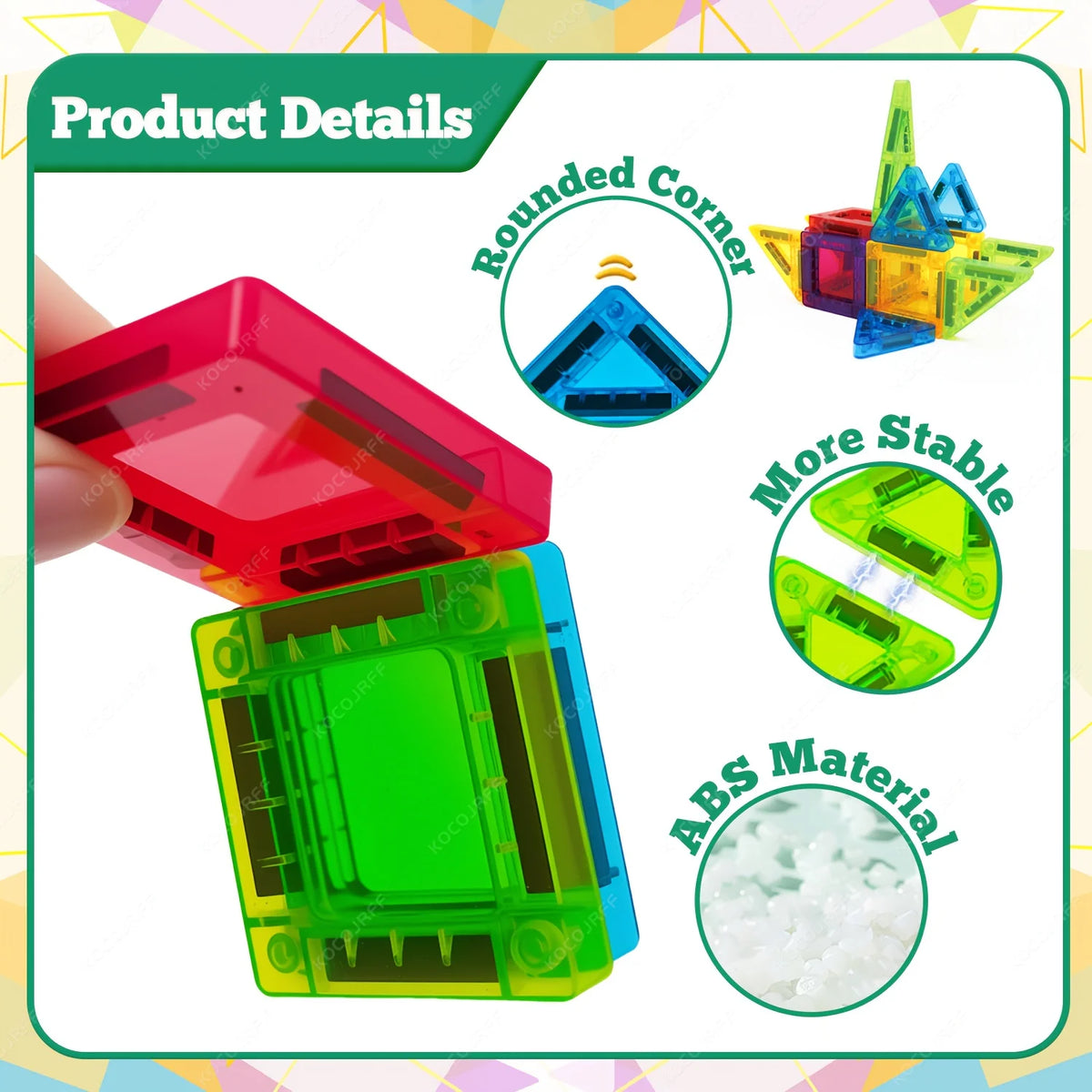 Magnetic Building Blocks with Storage Box – Portable STEM Toy Set