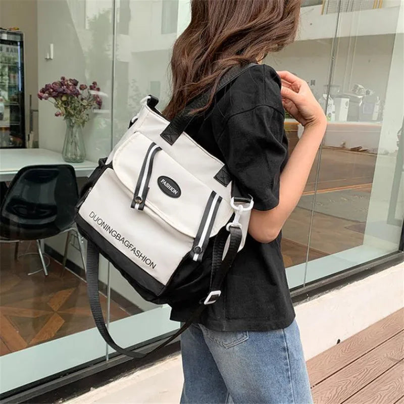 Everyday Nylon Tote Bag with Crossbody Strap