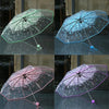Clear Bloom Folding Umbrella with Floral Print