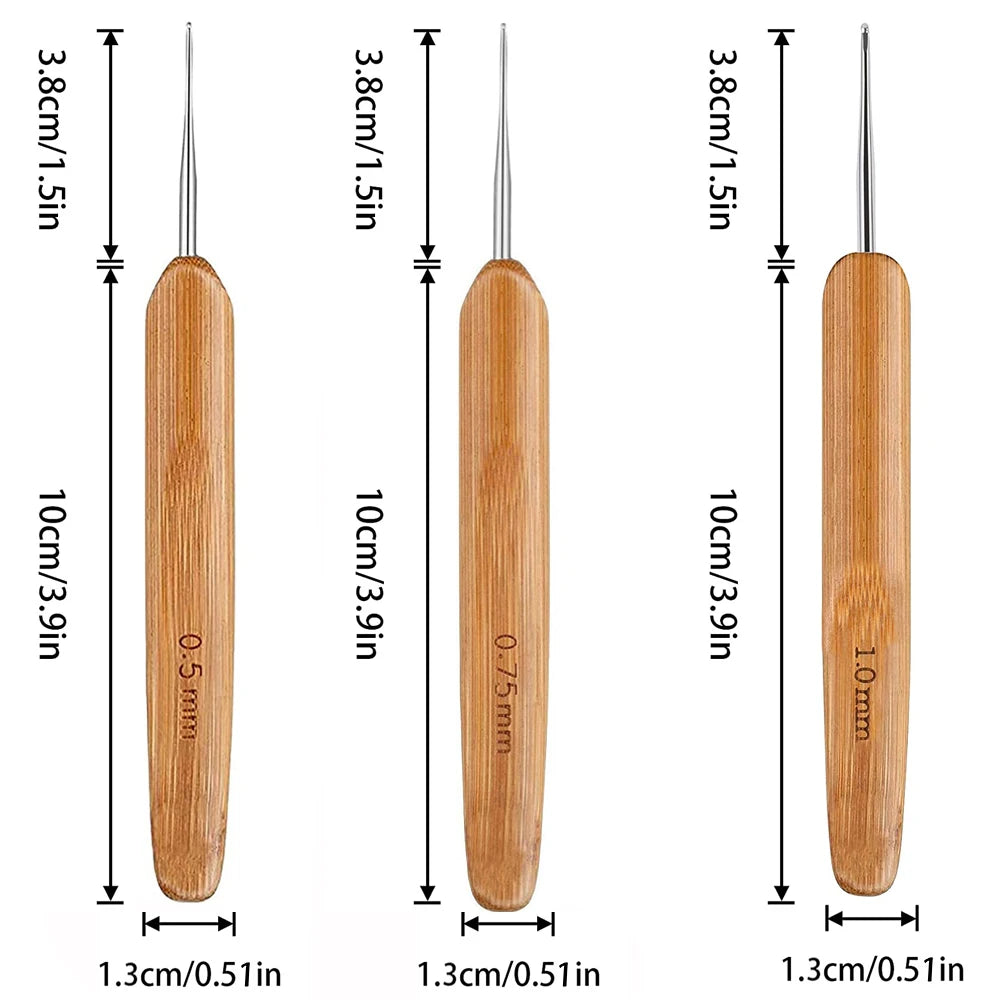 Dreadlock Crochet Hook Tool Kit with Comfort-Grip Handles