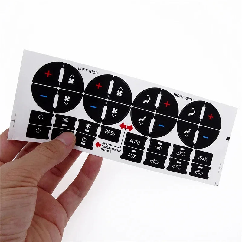 AC Climate Control Button Repair Sticker Kit for GMC, Buick, Chevy