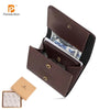 Slim Genuine Leather Bifold Wallet with Coin Pocket