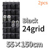 Black 24 grid over-the-door mesh shoe organizer with hanging pockets measuring 55x150cm