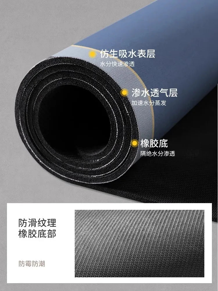 Roll of black microfiber non-slip fabric for bathroom mats and cleaning