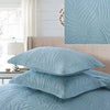 Quilted Cotton Pillow Cover Set with Embroidered Detail – Hypoallergenic 50x70 cm