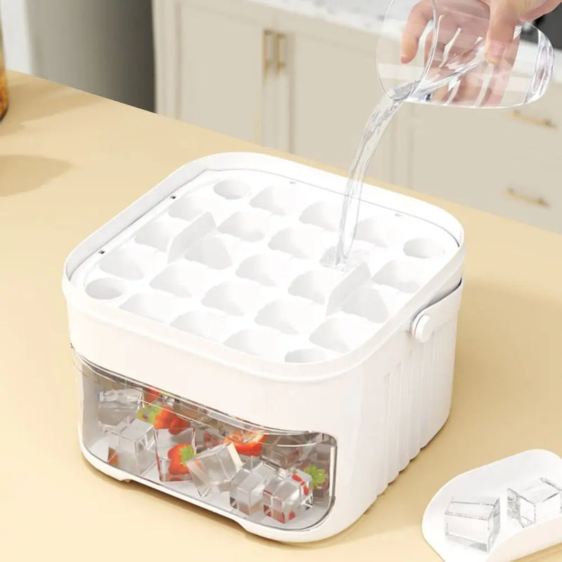 Double-Layer Ice Cube Tray with Easy-Press Lid