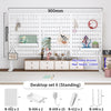 A white desktop pegboard organizer set featuring hooks, shelves, and various accessories for organization.