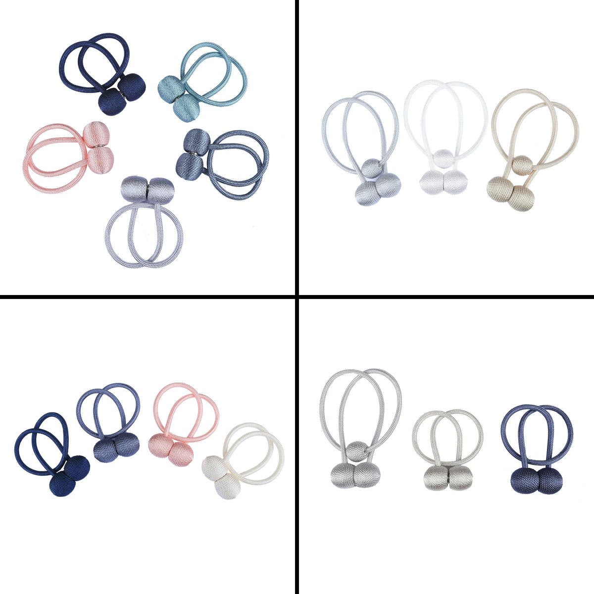 Magnetic Curtain Tiebacks with Decorative Ball Buckle