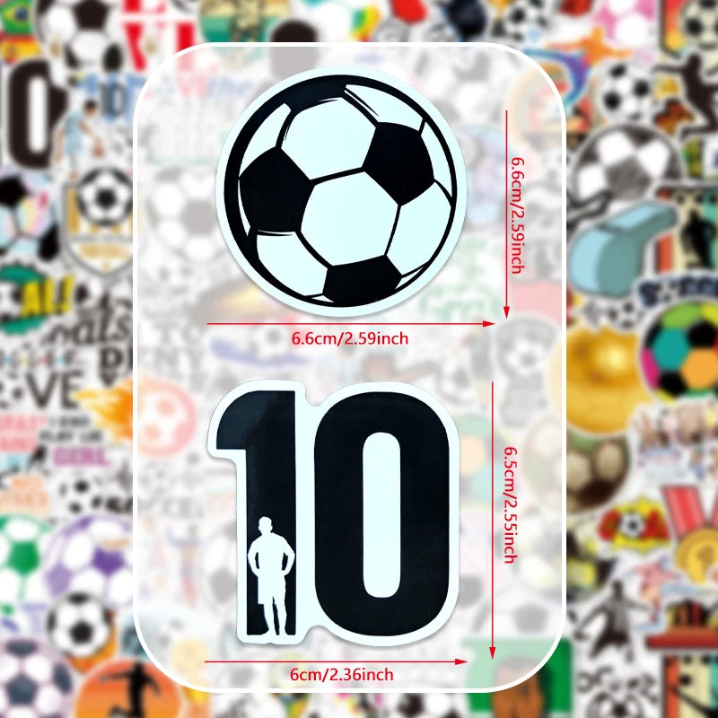 Soccer Sticker Pack – 100 Waterproof Vinyl Decals