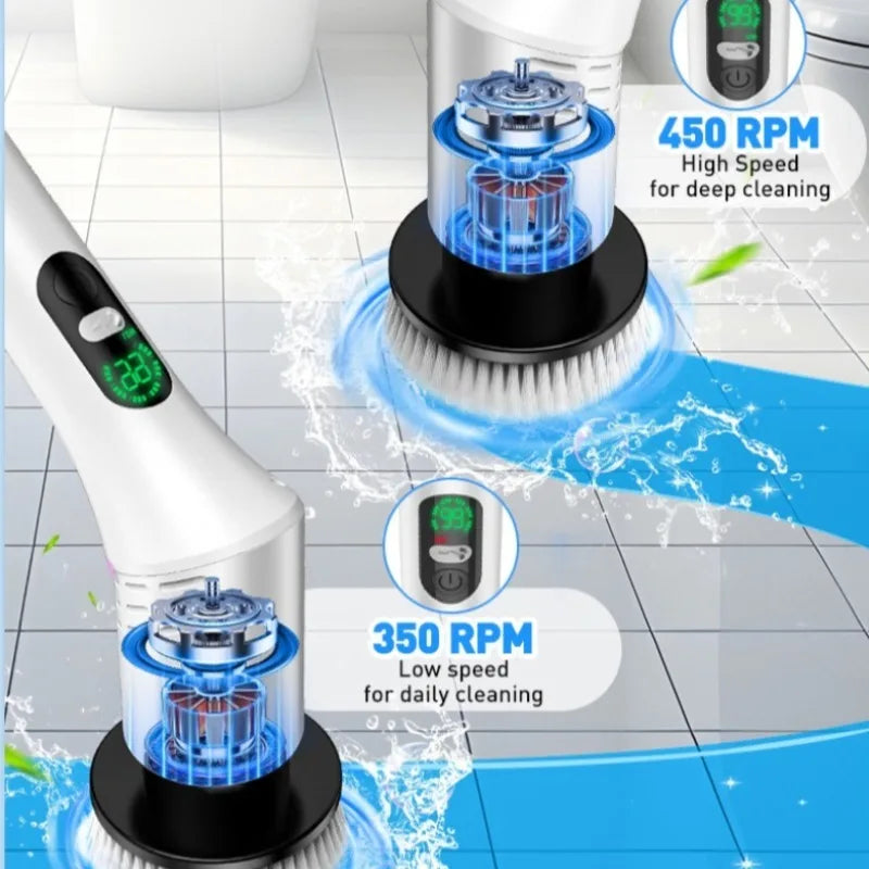 Kabelloser Elektrischer Spin-Scrubber mit Teleskopstange