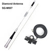 A Diamond Antenna SG-M507 with a coiled wire and black connector attached to a silver rod.