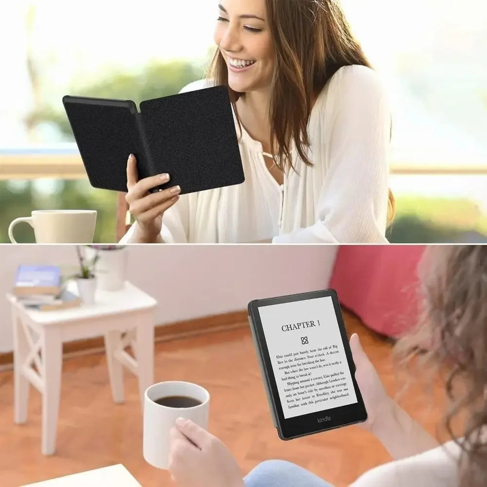 Premium Leather Case for Kindle Paperwhite (2024) with Hand Strap & Auto Sleep/Wake