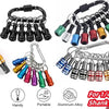 A set of magnetic 1/4 inch hex and round drill bits packaged with a keychain holder for tool organization