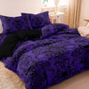 Gothic Skull Print Duvet Cover Set with Pillowcases - Soft Polyester Bedding for Adults