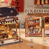 Book Nook DIY Wooden Miniature Kit with LED Lighting