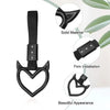 Black heart-shaped car handle decor featuring a solid material and firm installation for a beautiful appearance