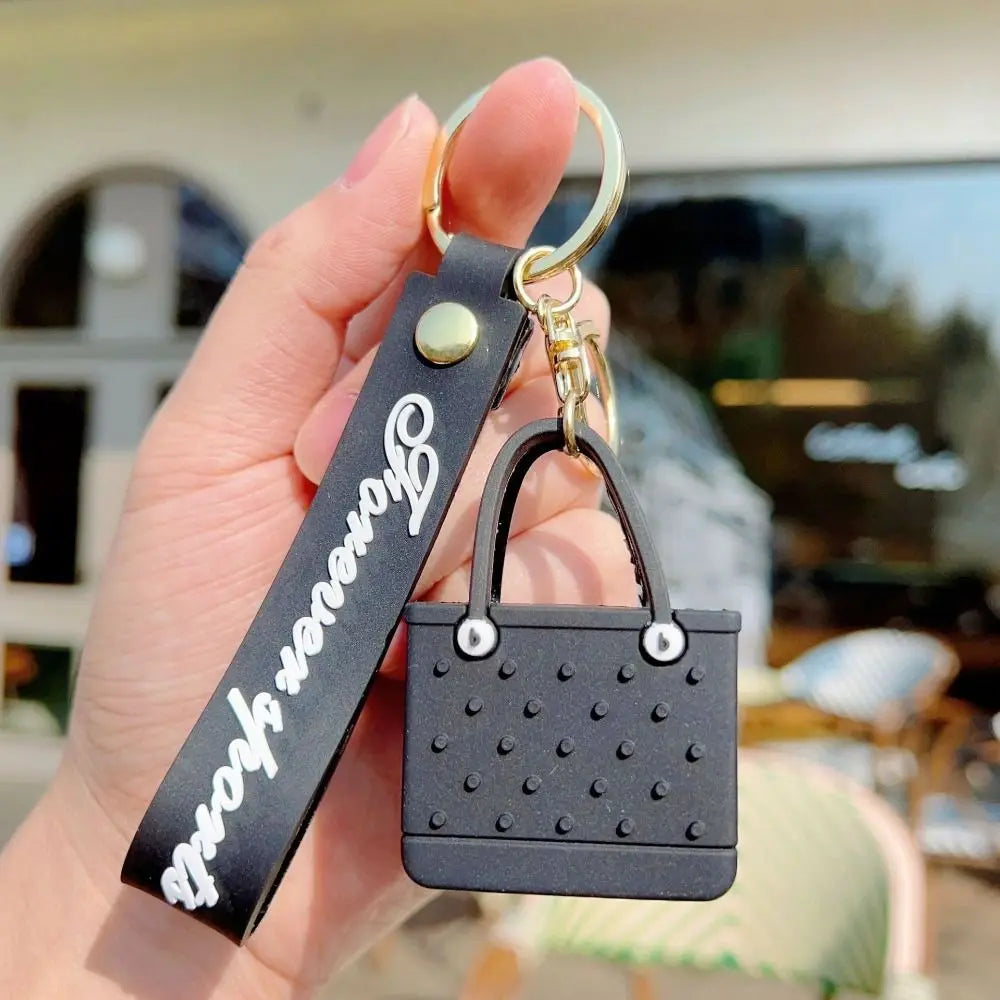 Silicone Beach Basket Keychain Charm