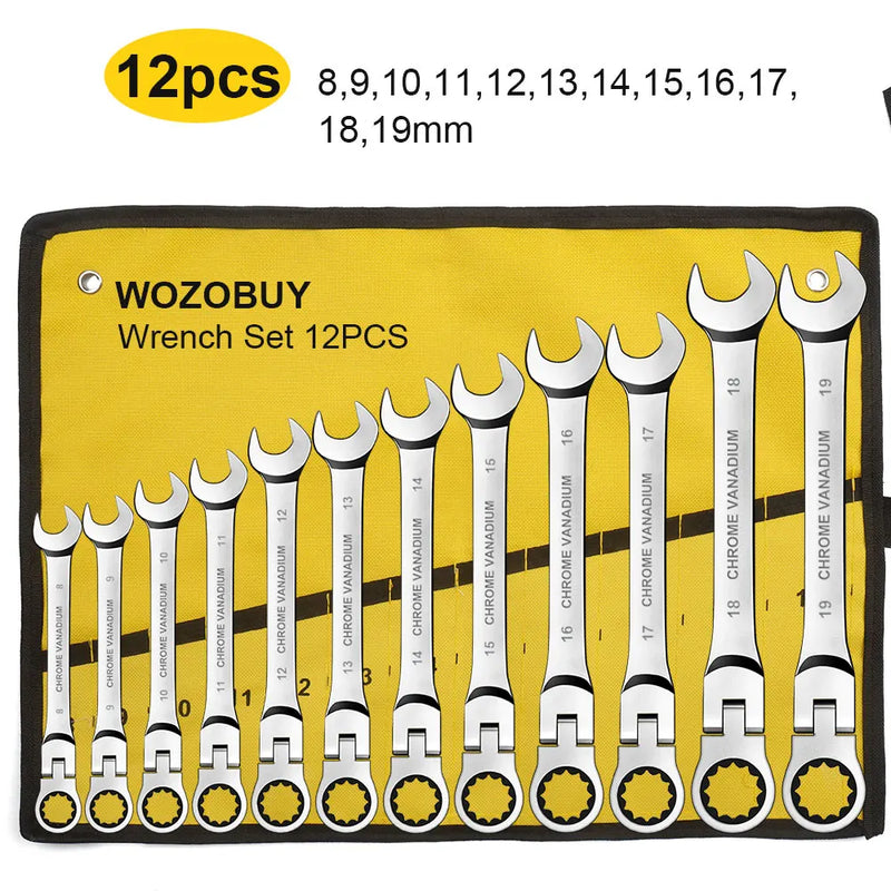 Flex-Head Ratcheting Wrench Set