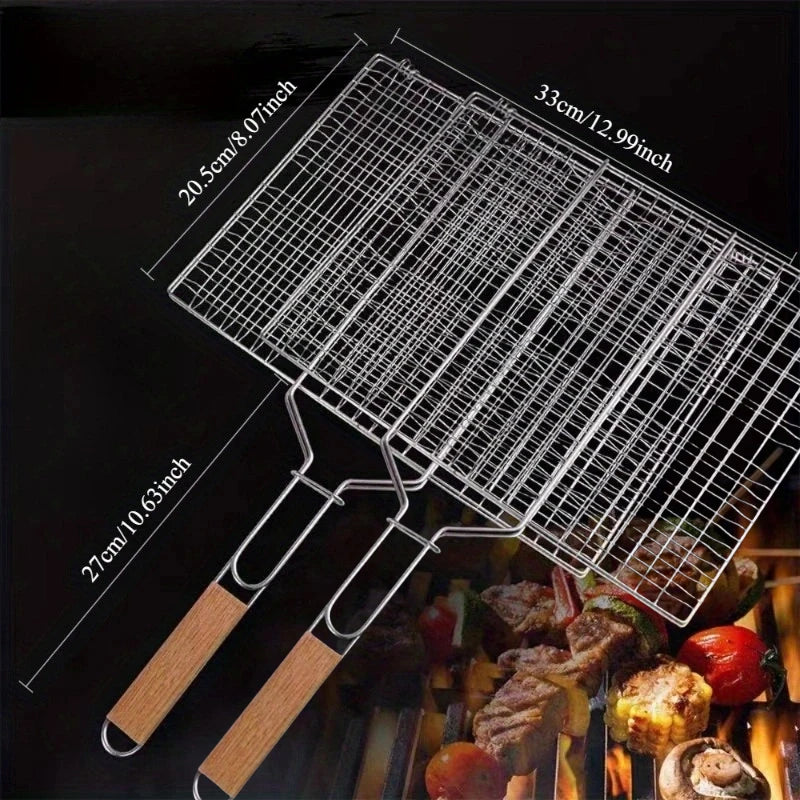 Cesta de Parrilla Plegable Grande con Mango Extraíble