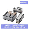 Mesh 3PCS foldable closet organizer boxes for storing underwear, socks, and accessories