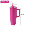 40 oz Insulated Tumbler with Handle and Straw